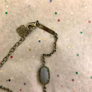 Retired Kendra Scott Franklin Long Necklace Blue Lace Agate